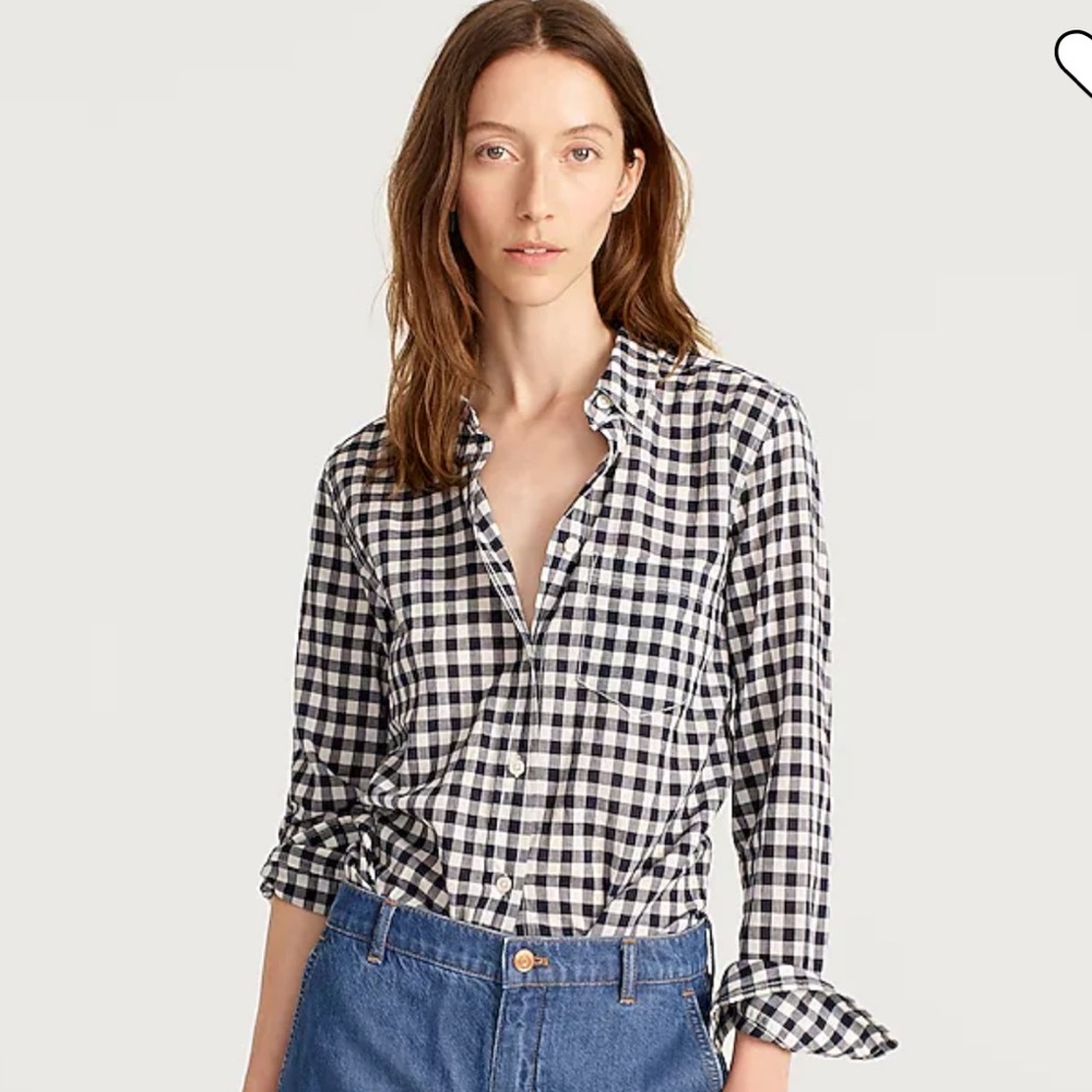 J.Crew classic fit shirt in crinkle gingham.